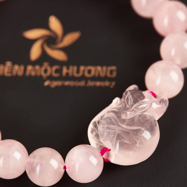 Vòng tay đá thạch anh hồng hồ ly